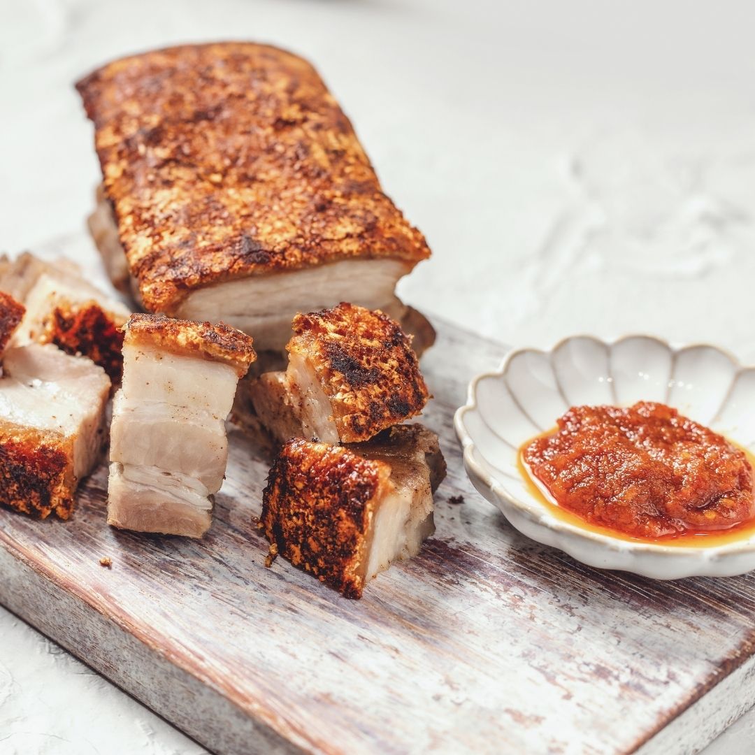 Roast Pork Belly with signature chilli sauce